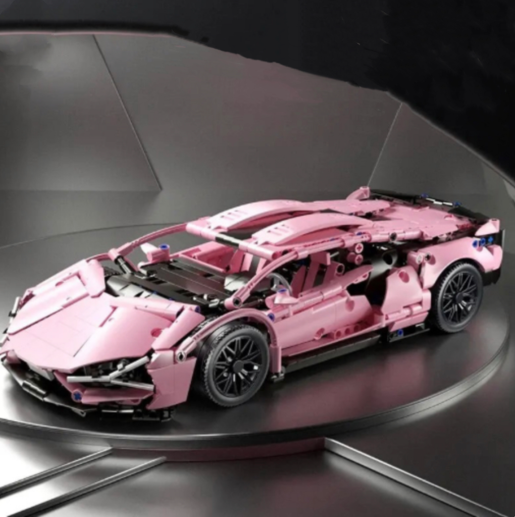 Pink Lamborghini Building Blocks