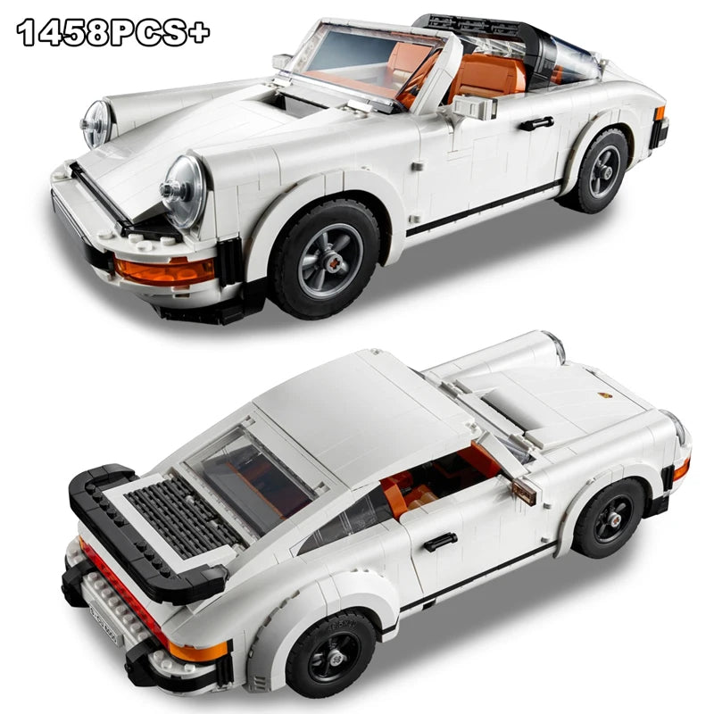 Retro Porsche 911 Convertible Sports Car Building Block