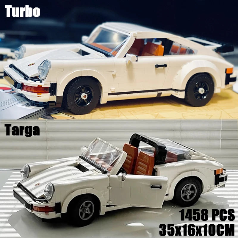 Retro Porsche 911 Convertible Sports Car Building Block