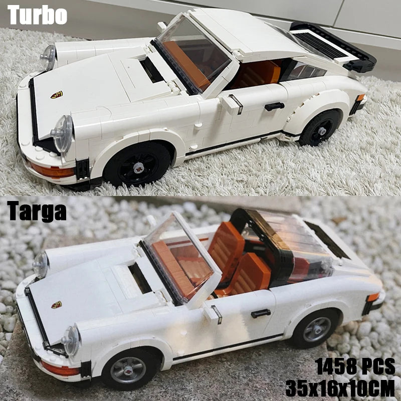 Retro Porsche 911 Convertible Sports Car Building Block