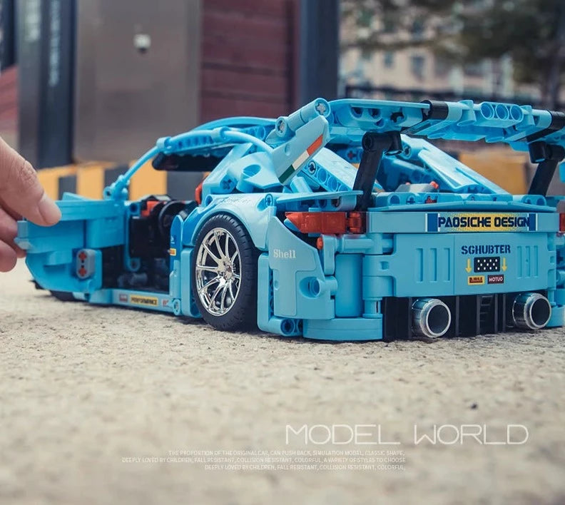 Blue Porsche Building Blocks