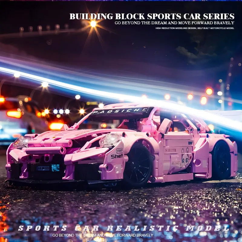 Pink Porsche Building Blocks